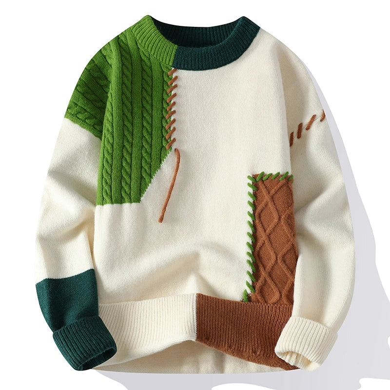 Thick Wool Patchwork Color Sweater