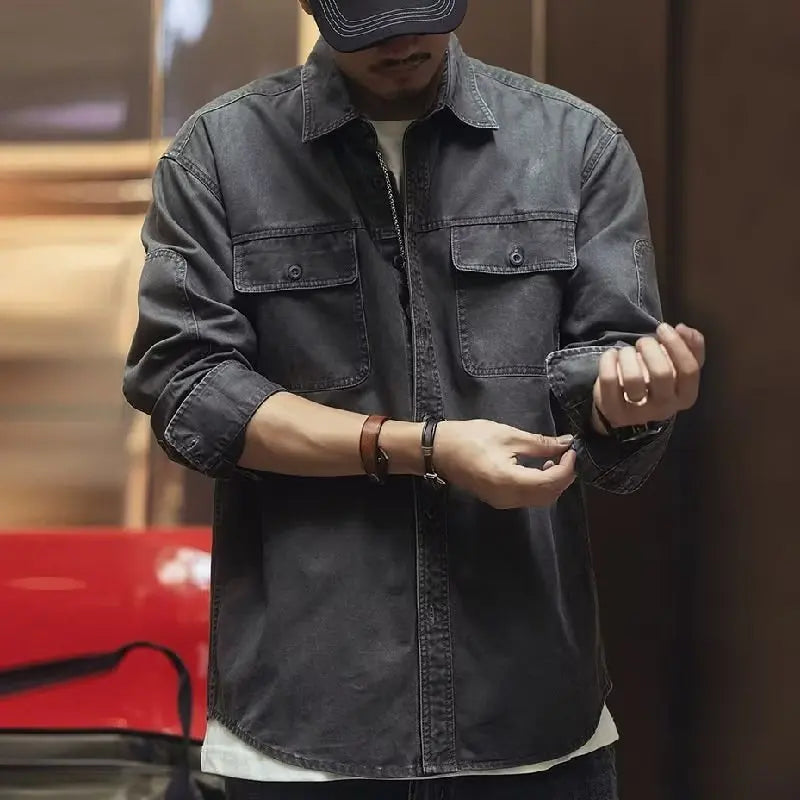 Retro Long Sleeves Trendy Loose Shirt