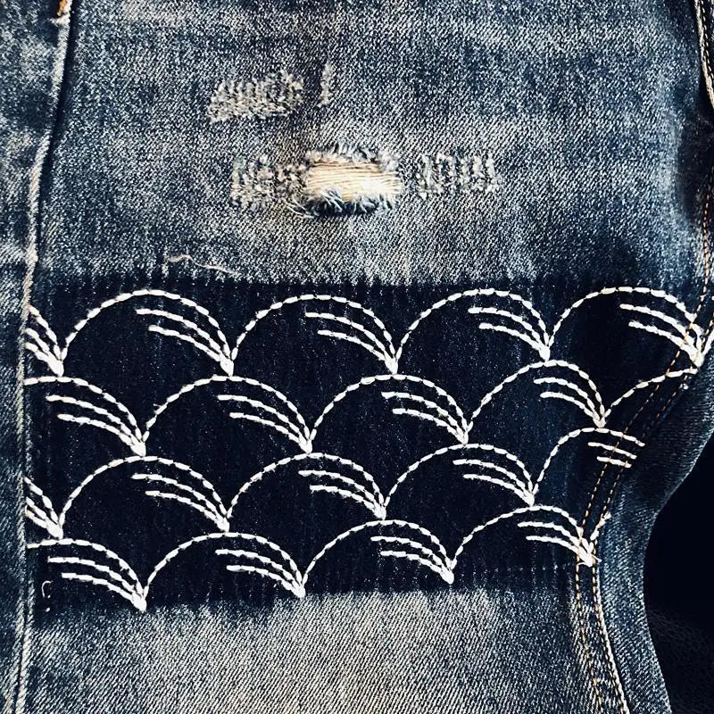 Patch Design Ripped Men's Jeans