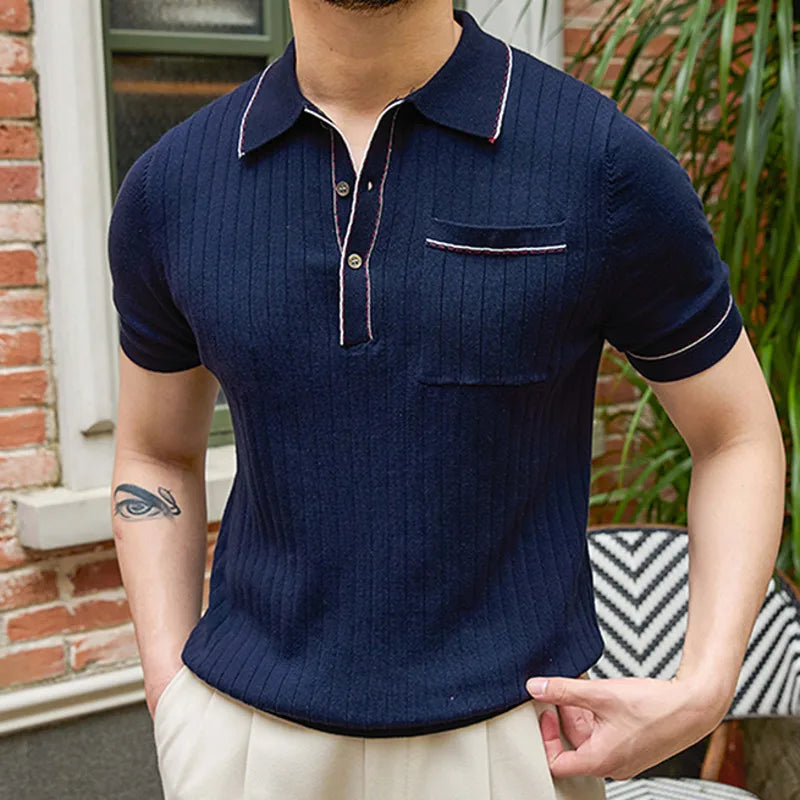 Contrast Casual Fit Breathable Polo Shirt