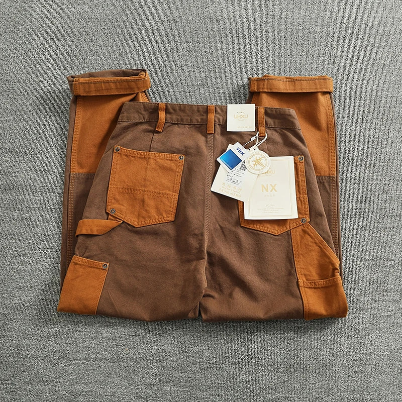 Coffee-Brown Loose Cargo Pants