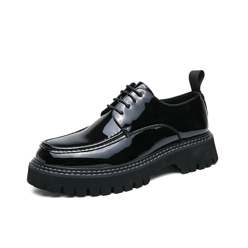 Platform Thick-Soled Black Formal Shoes