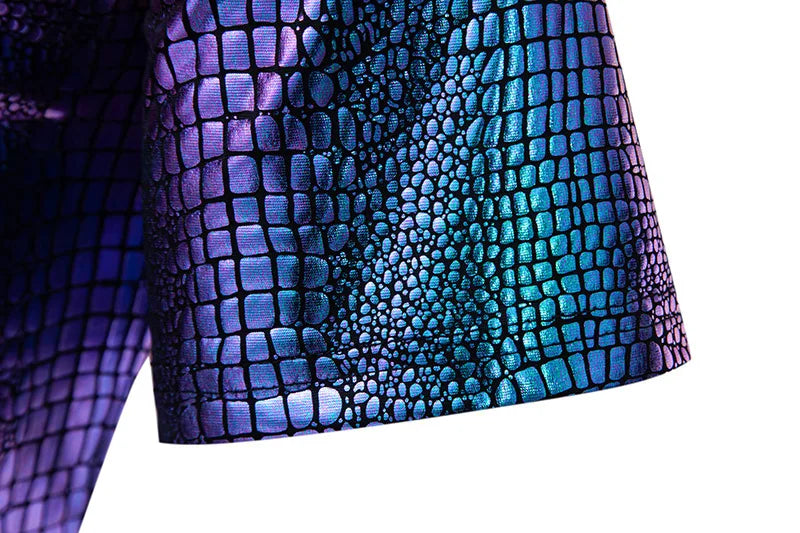 Solid Shiny Snake Pattern T-Shirt