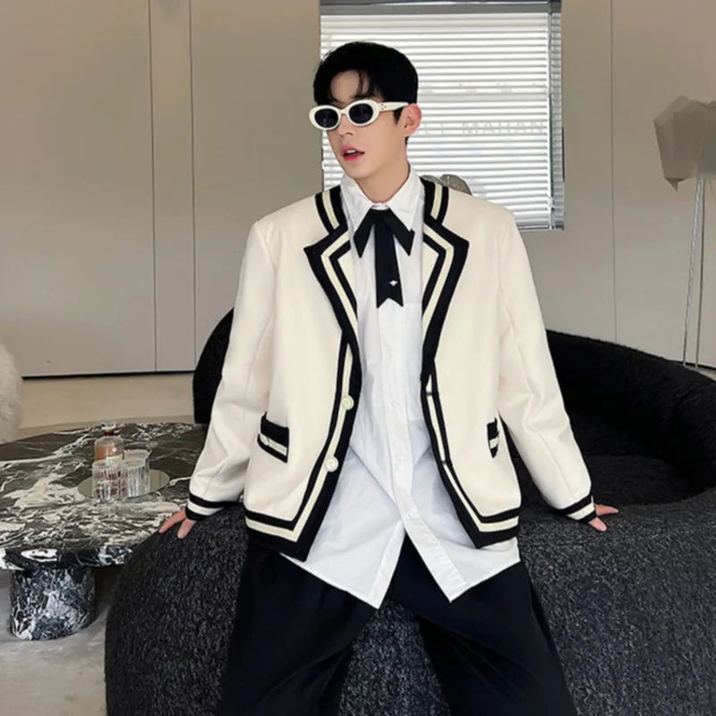 Korean College Style Striped Blazer