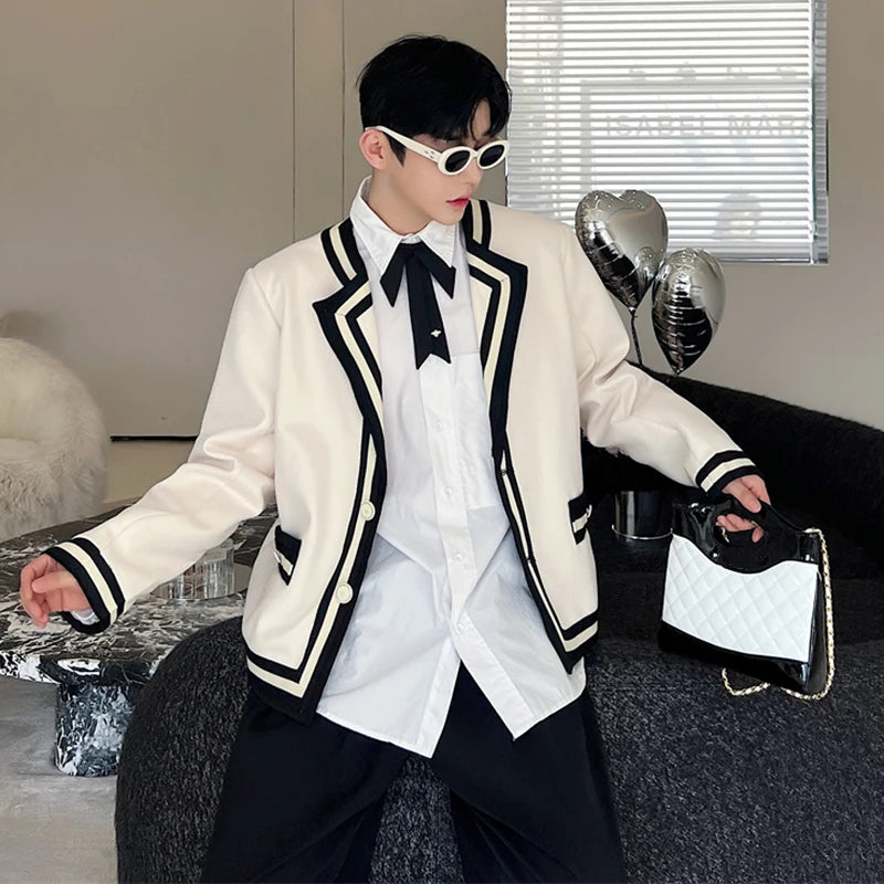 Korean College Style Striped Blazer