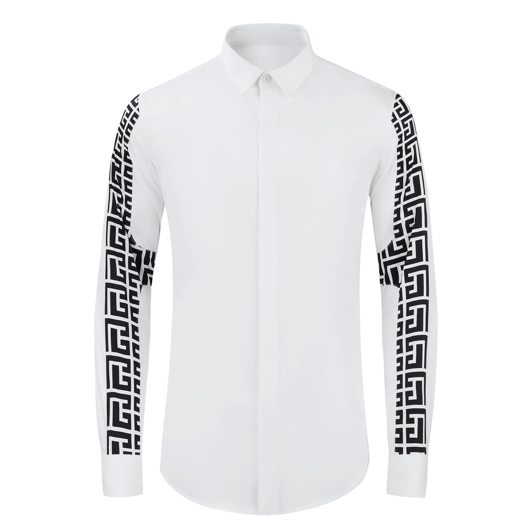 Geometric Long Sleeves Printed Shirt
