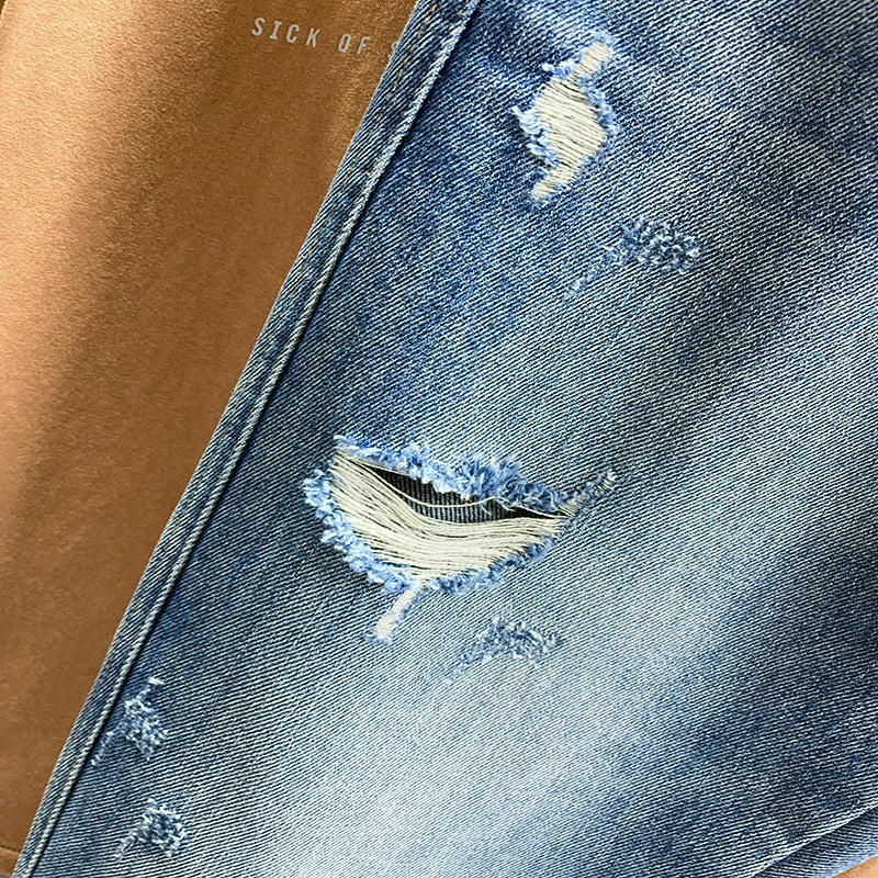 Ripped Vintage Blue Streetwear Jeans