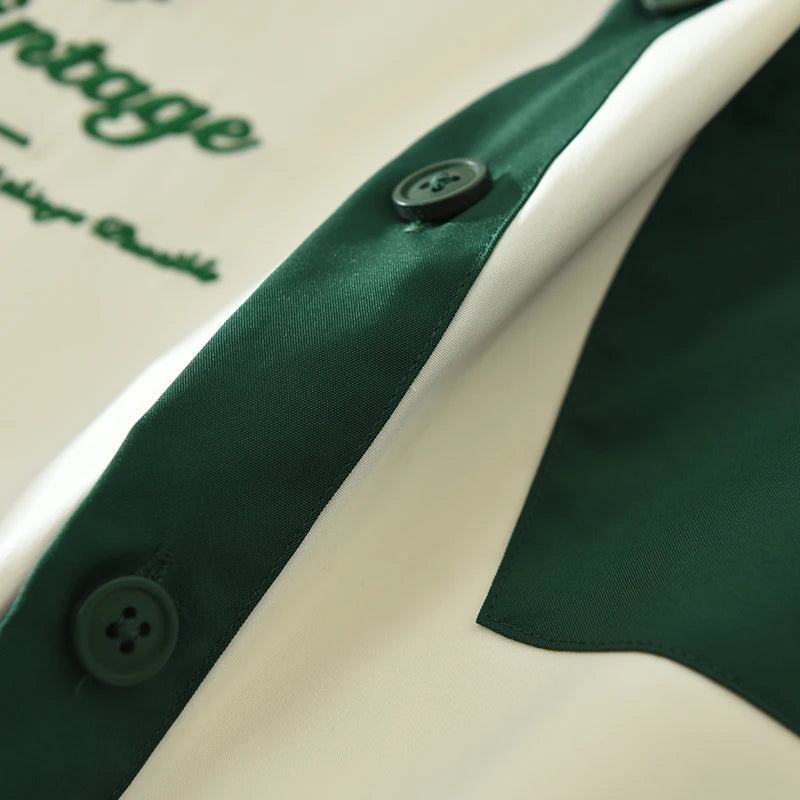 Casual Patchwork Turn-down Collar Shirt