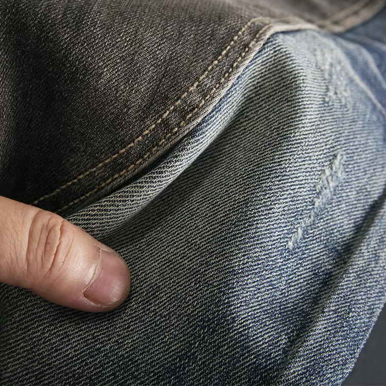 Contrast Stitching Patchwork Design Jeans