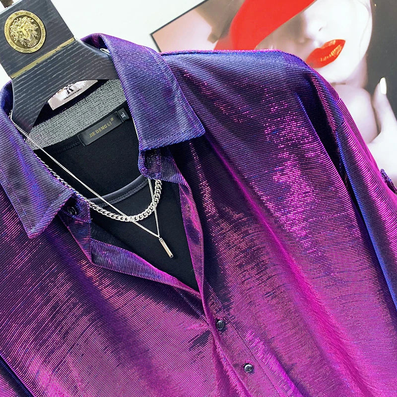 Two Tone Contrast Short Sleeve Shirt