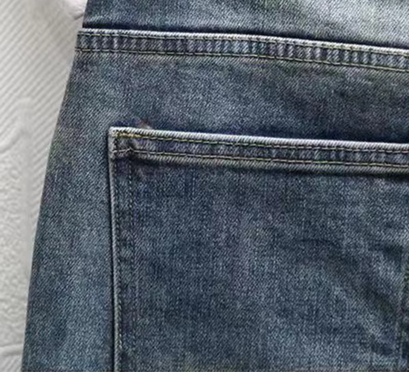 Stonewashed Casual Patchwork Denim Jeans