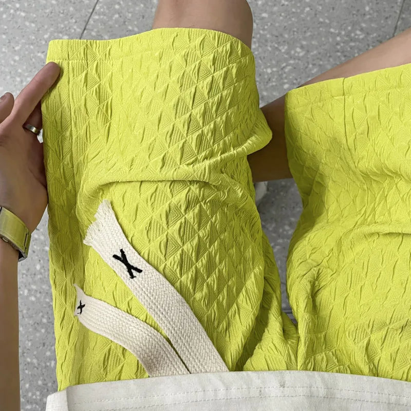 Regular Fit Mid Waist Polyester Shorts