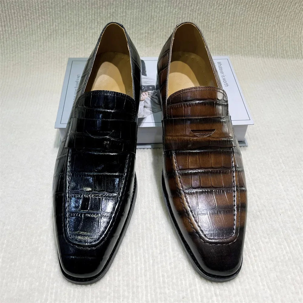 Classic Pointed Toe Genuine Leather Loafers