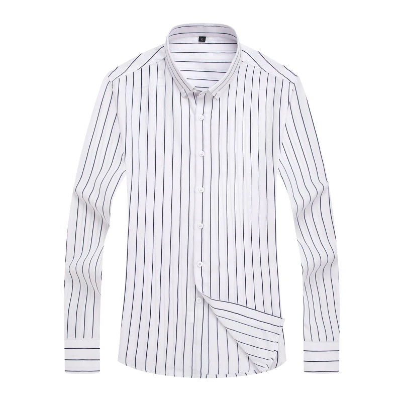 Men's Striped Casual Long Sleeve Shirt