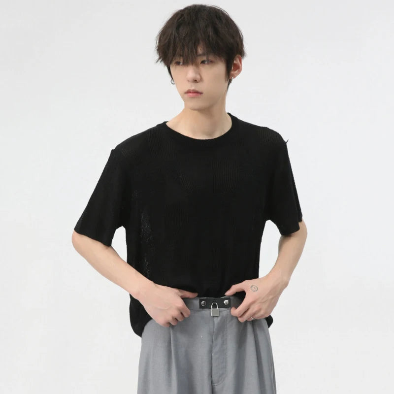 Broadcloth Loose Casual Round Neck T-Shirt