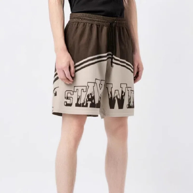 Casual Letter Printed Breathable Shorts
