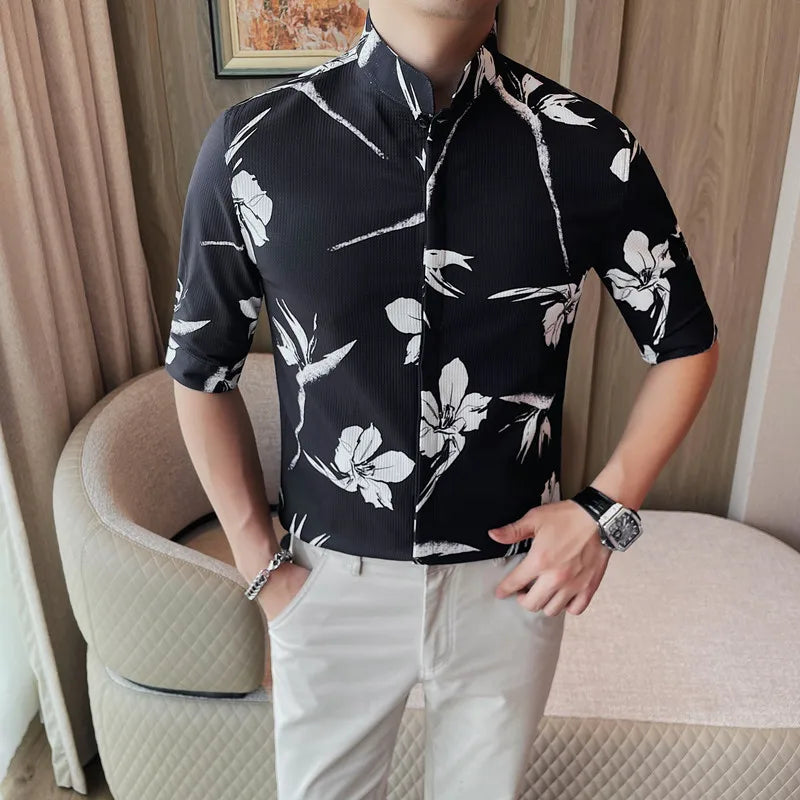 Floral Medium Sleeved Casual Shirt