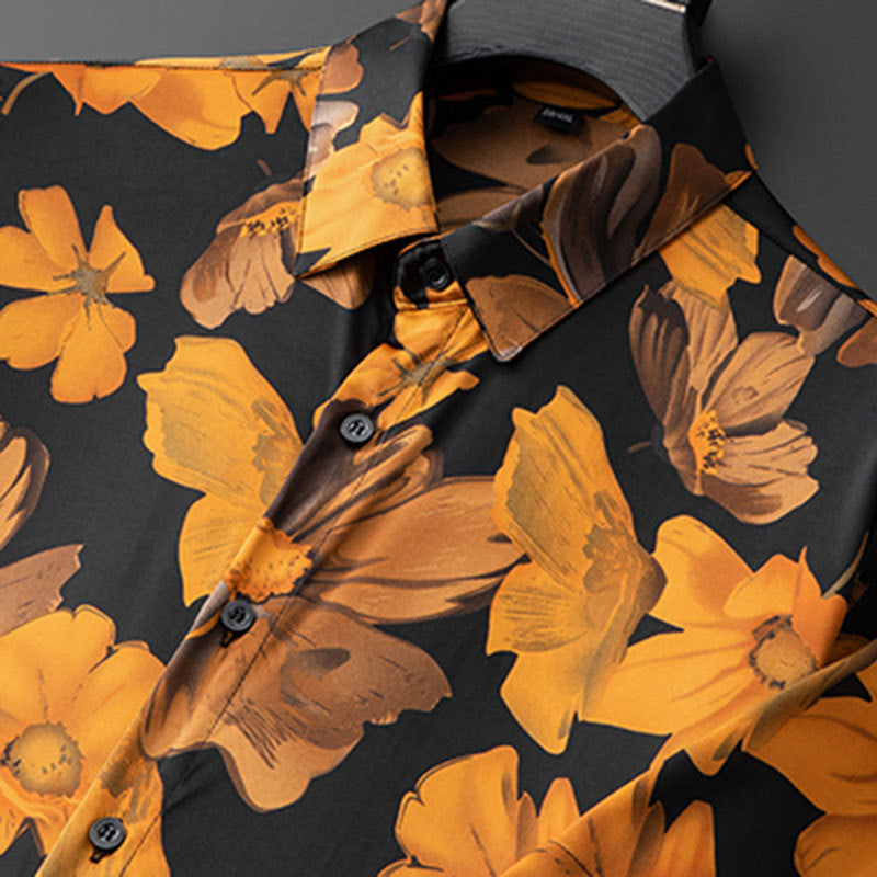 Summer Floral Hawaiian Beach Men Shirt