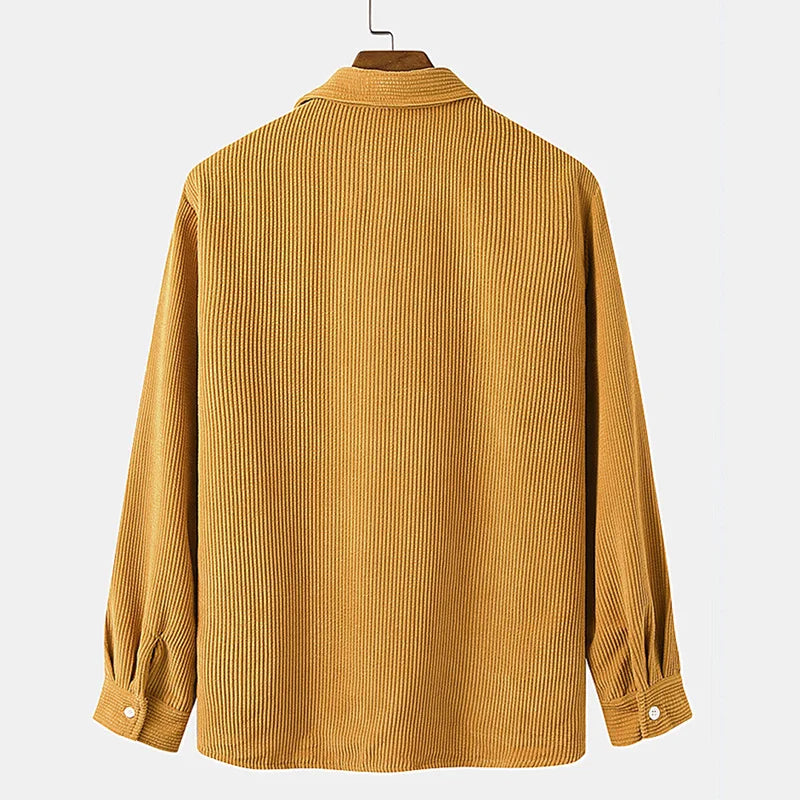 Corduroy Button-Down Long Sleeve Shirt