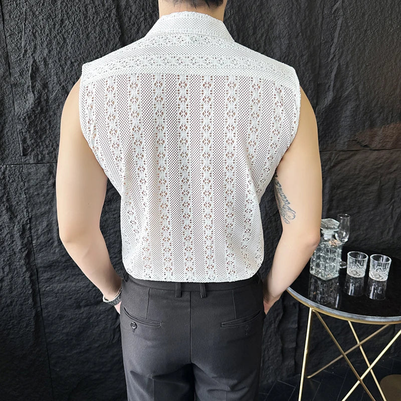 Casual Hollow Out Geometric Vest