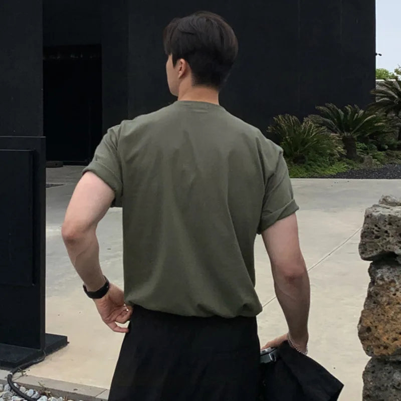 Solid Letter Loose O-neck T-Shirt