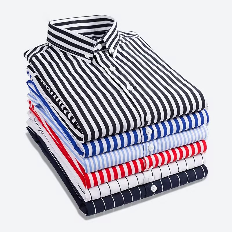 Men's Striped Casual Long Sleeve Shirt