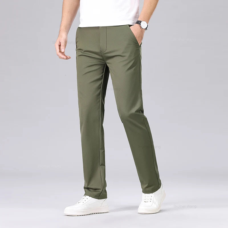 Classic Style Straight Solid Pants