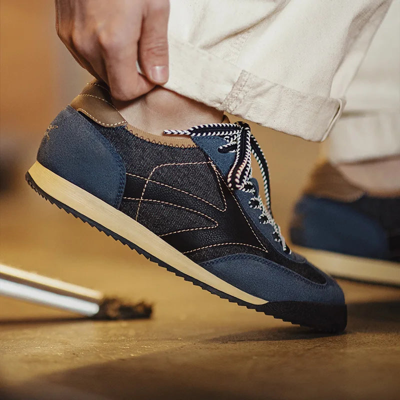 Indigo Retro Patch Sneakers