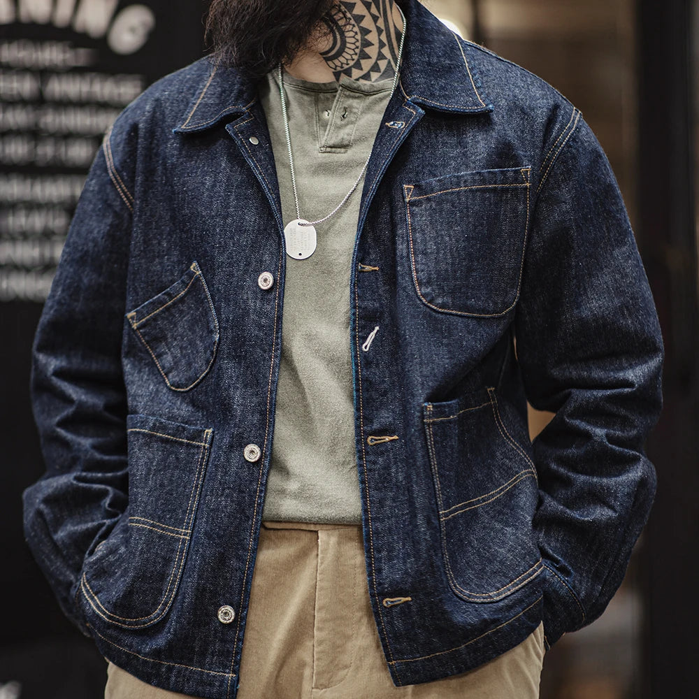 Irregular Pockets Style Denim Jacket