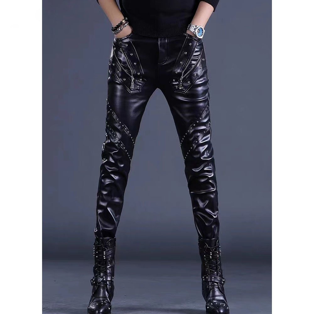 Rock Style PU Leather Pants
