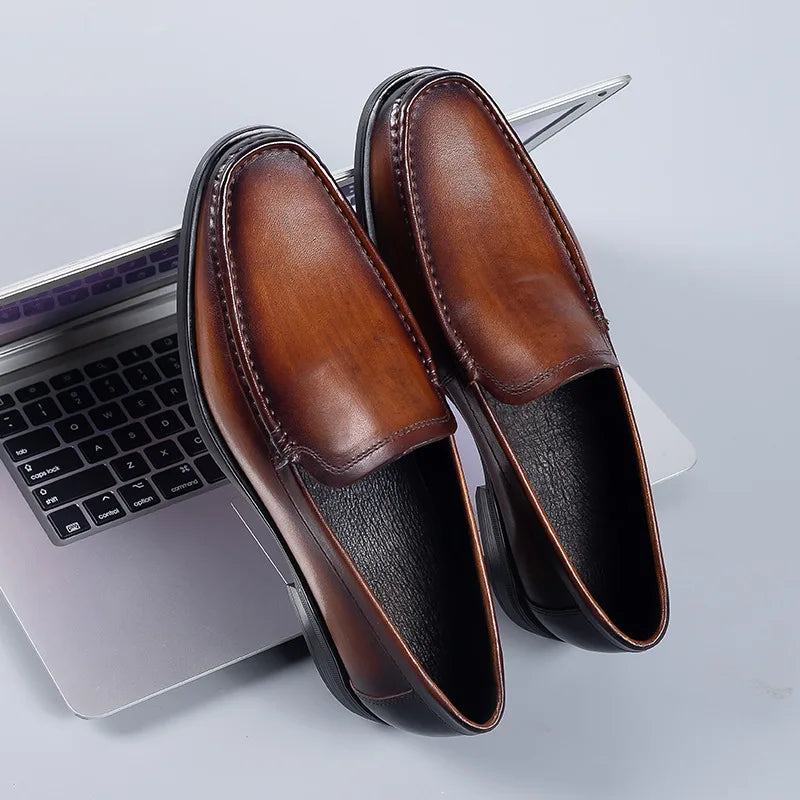 Genuine Leather Slip-On Men's Loafers
