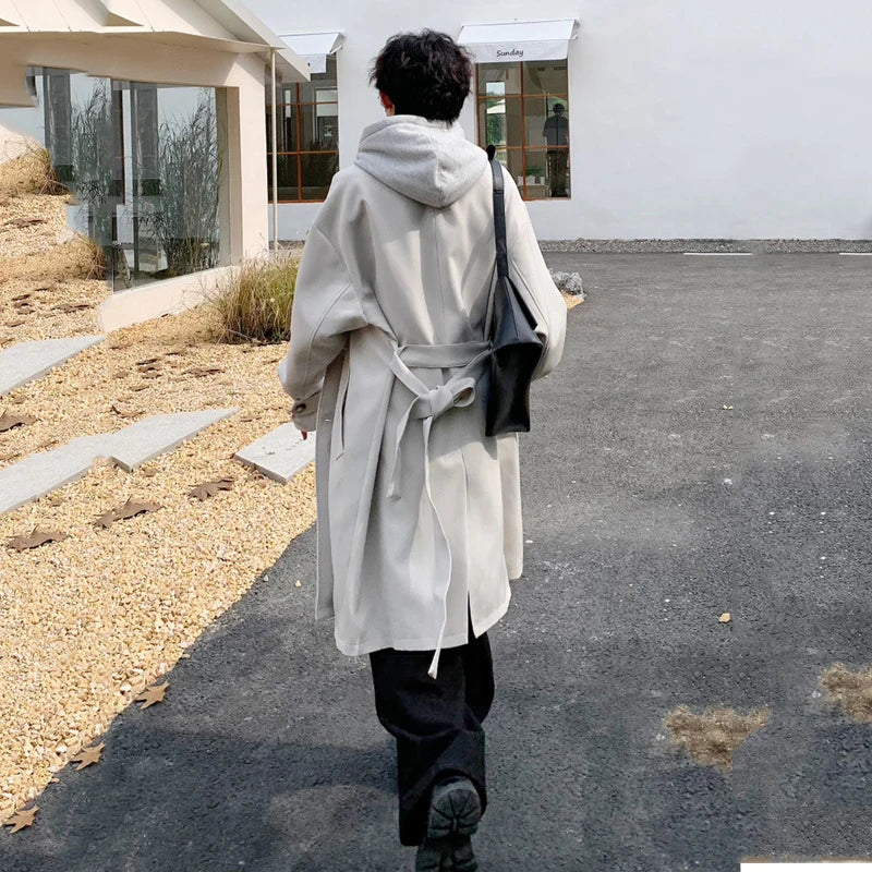 Big Button Solid Laper Loose Coat