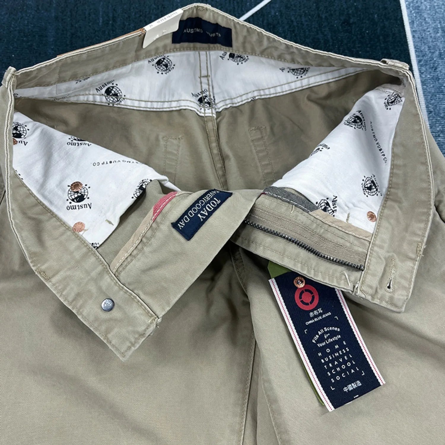 Cotton Straight Leg Casual Pants