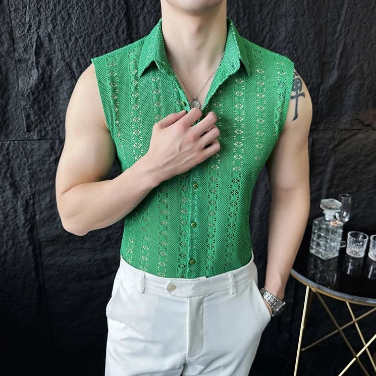 Casual Hollow Out Geometric Vest