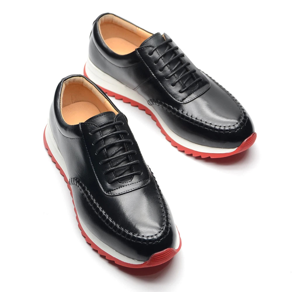 Men's Stitches Lace-Up Leather Casual Shoes