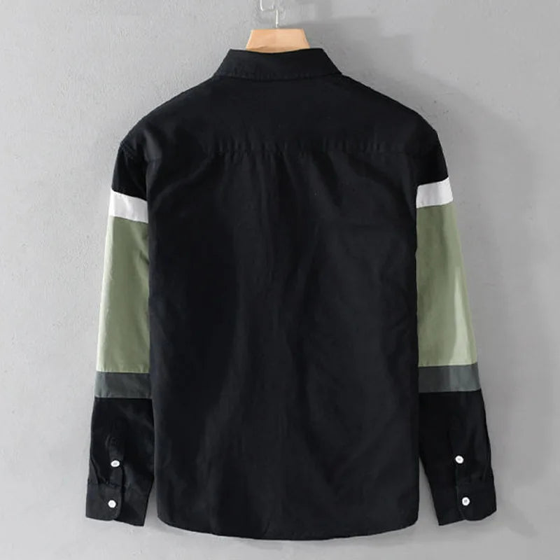 Fashion Splicing Contrast Loose Shirt