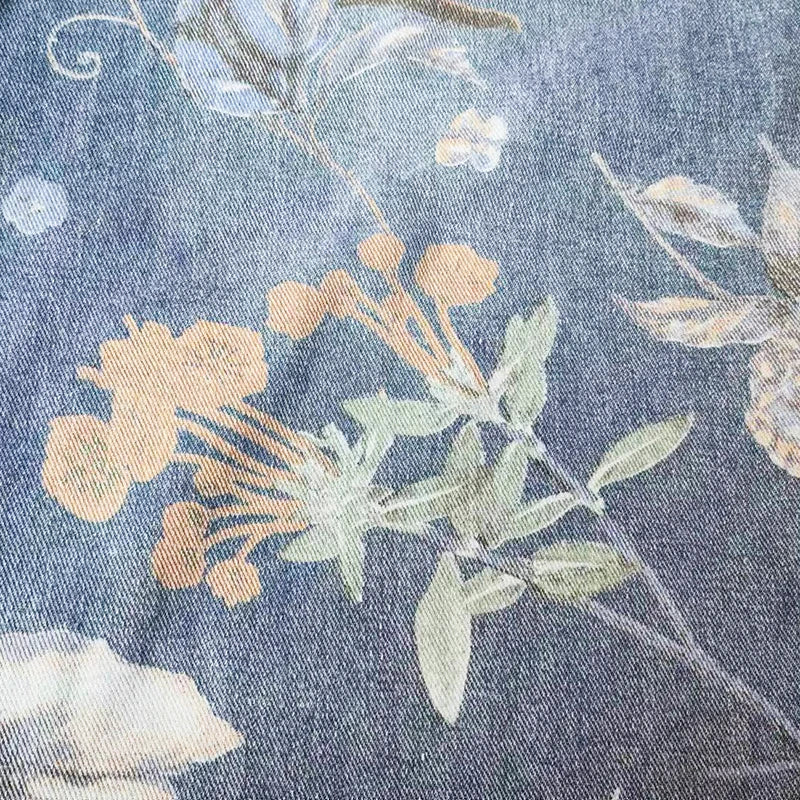 Floral Denim Loose Fit Jeans