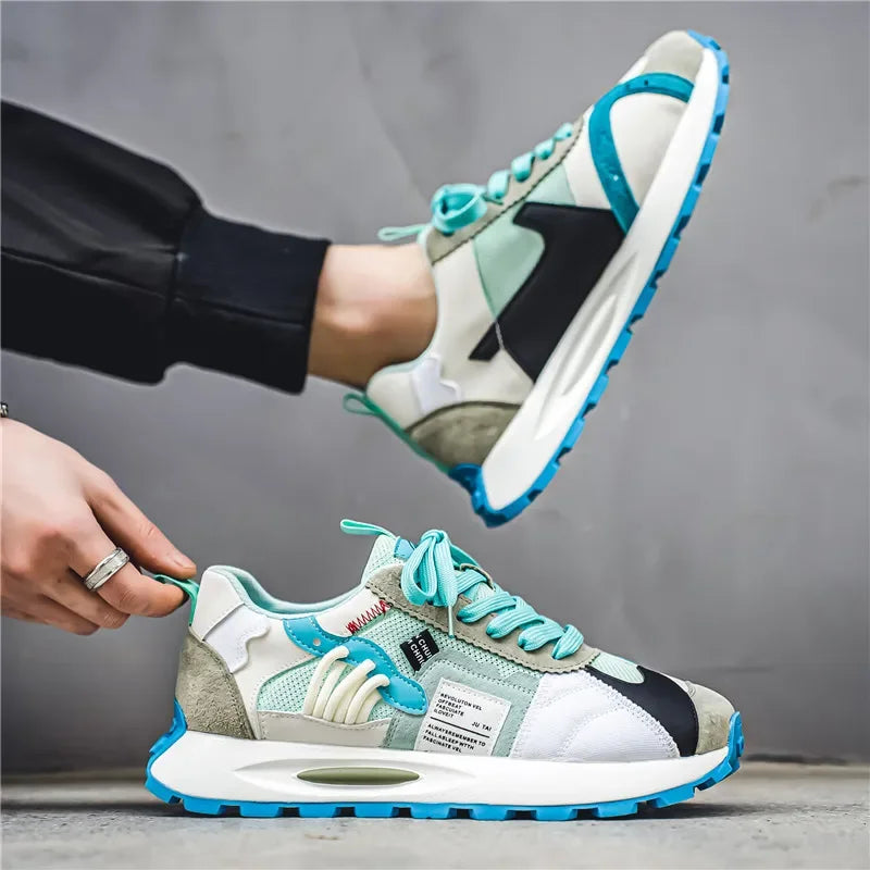 Color Patchwork Geometric Thick Sneakers