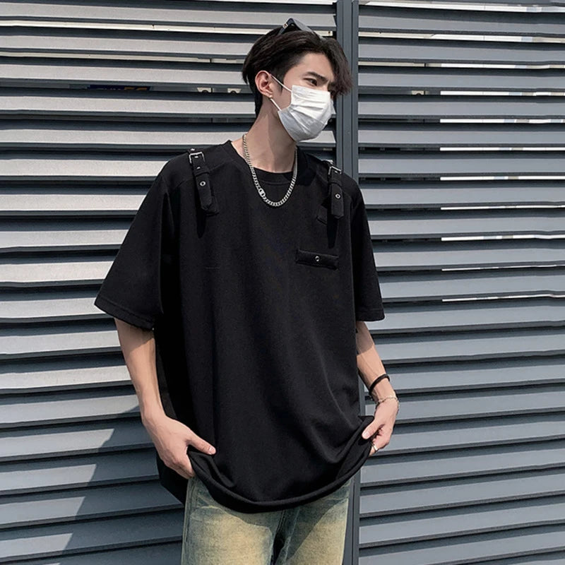 Buckle-Up Decor O-Neck T-Shirt