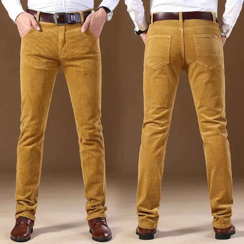 Solid Corduroy Casual Fit Trousers