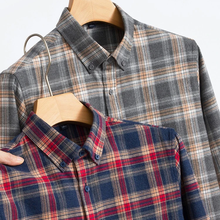 Plaid Cotton Flannel Men's Shirt