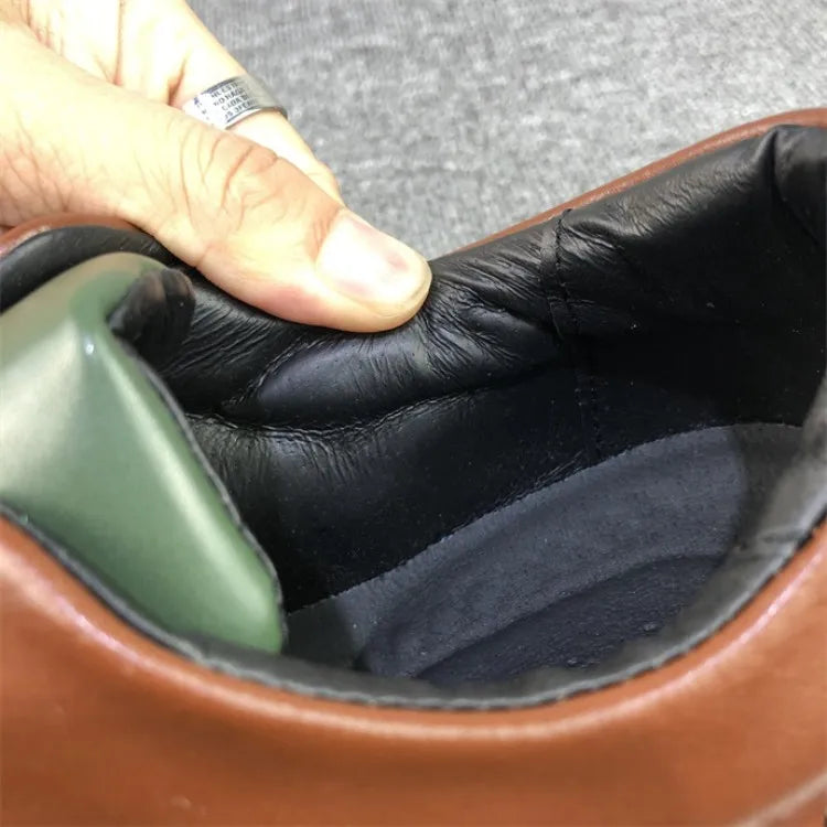 Mixed Colors Split Leather Men's Shoes
