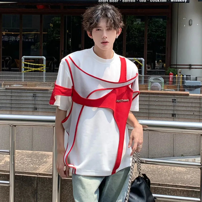 Street Style Contrast Patchwork T-Shirt