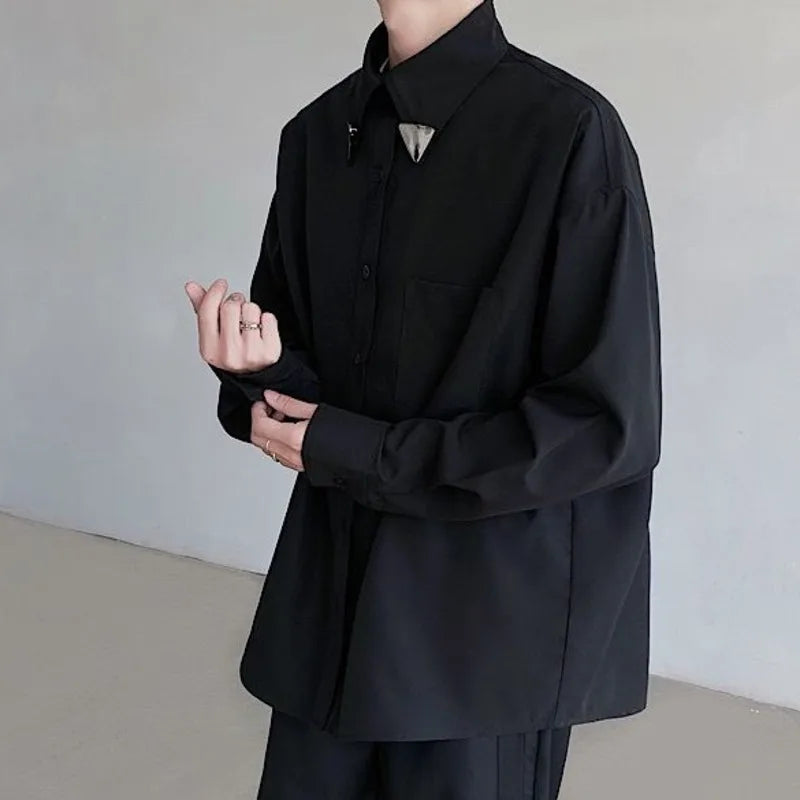 Metal Decoration Loose Fitting Shirt