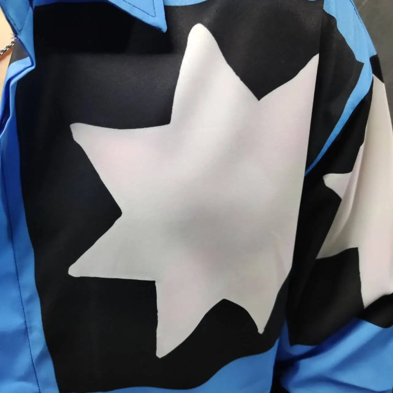 Blue Star Pattern Long-Sleeve Shirt