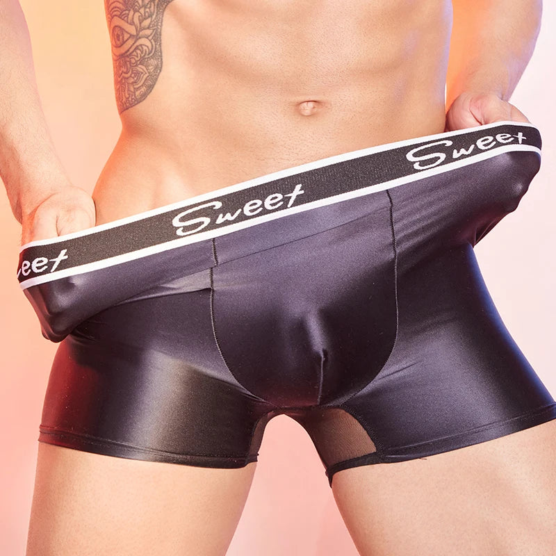 U-Bulge Pouch Oil Shiny Glossy Boxer