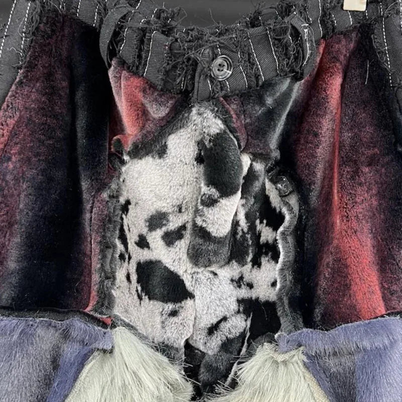 Patchwork Contrasting Gradient Wide Leg Pants