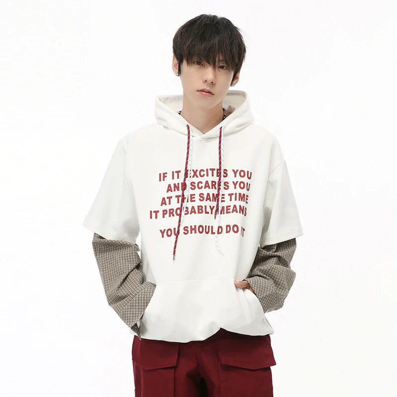 Drawstring Letter Printing Hoodies