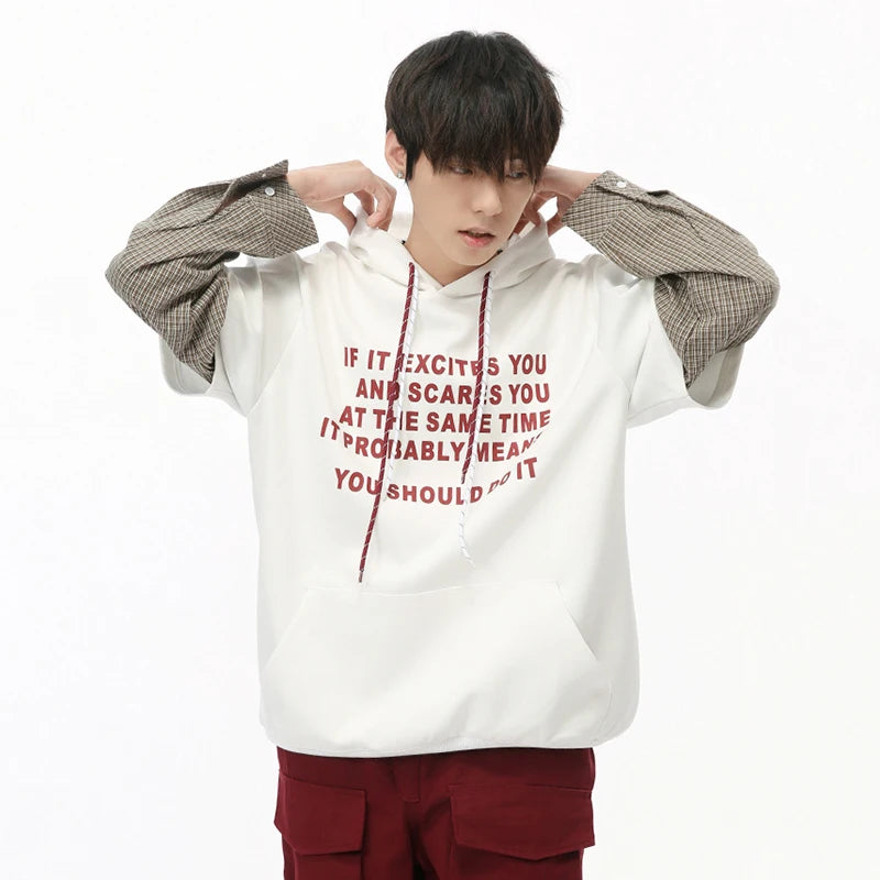 Drawstring Letter Printing Hoodies