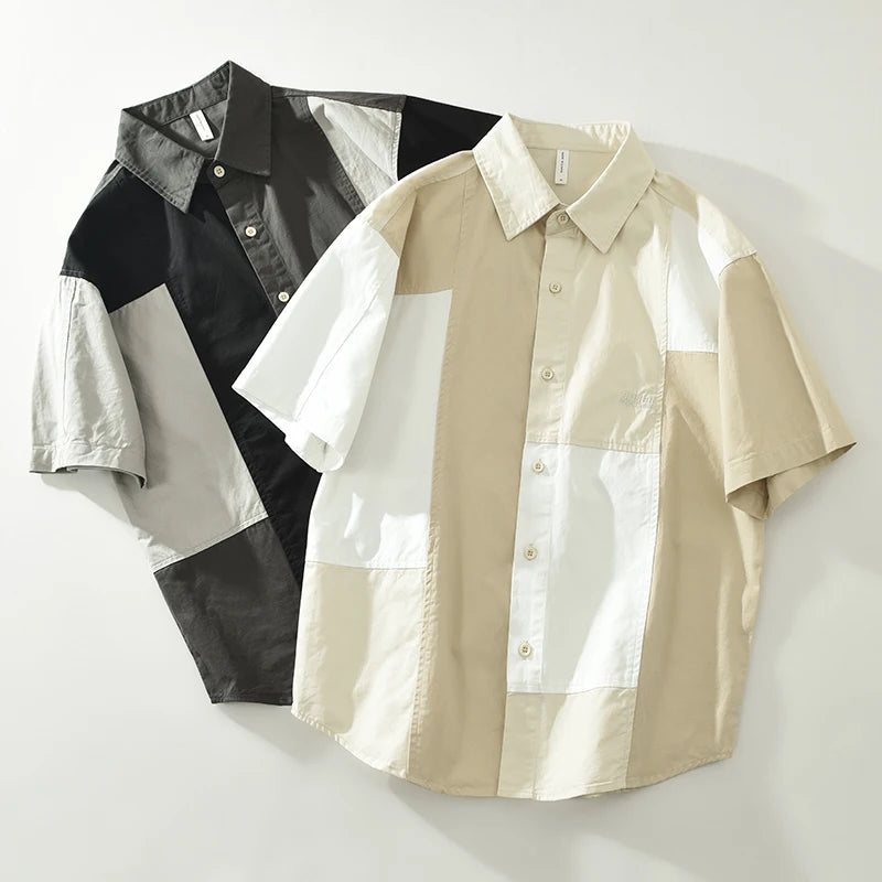 Patchwork Color Block Casual Shirt